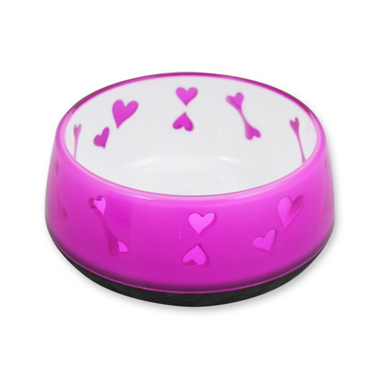 All For Paws Anti Slip Dog Bowl Pink Hearts Medium