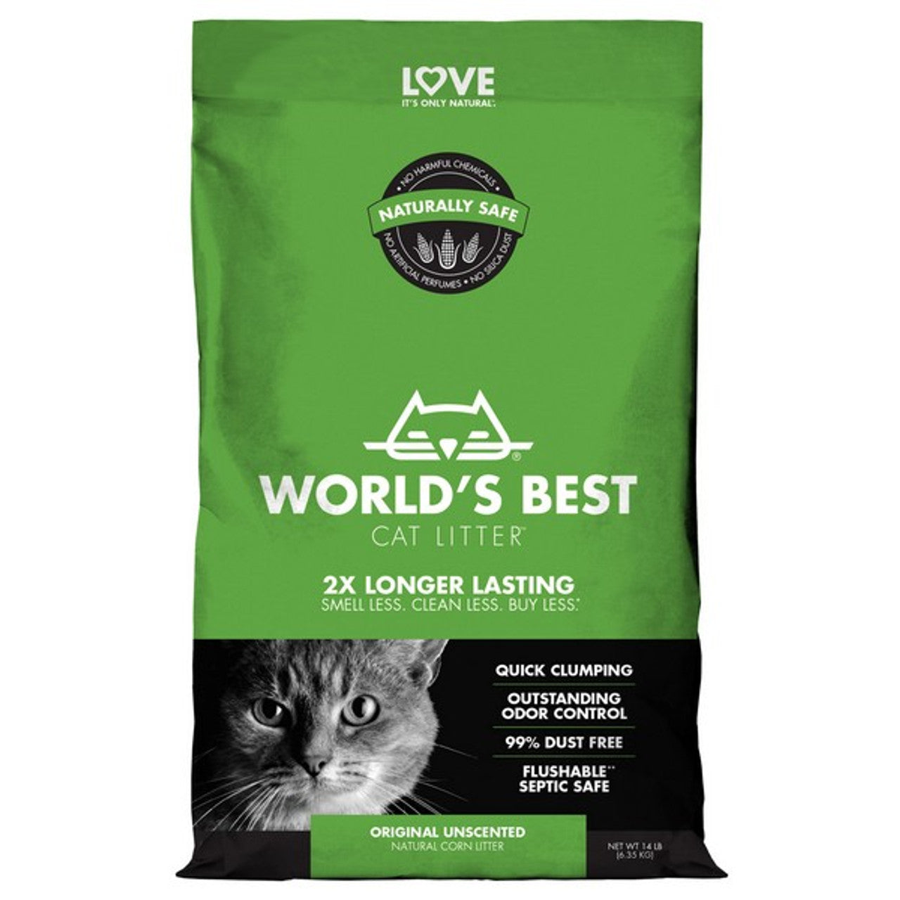 Worlds Best Cat Litter 14lb Original Unscented (6.35kg)